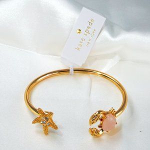 Kate Spade Sea Star Crab & Starfish Flex Cuff (16k Gold) (NEW)